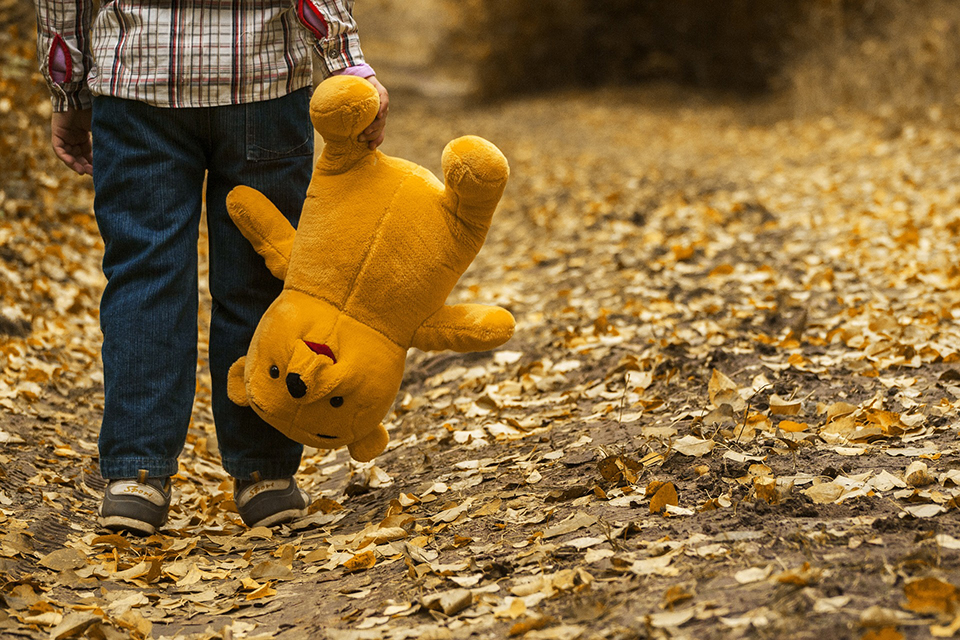 Boy with stuffed animal