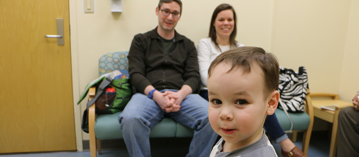 family at clinic