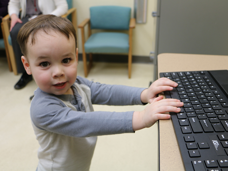Young boy at biochemical genetics clinic