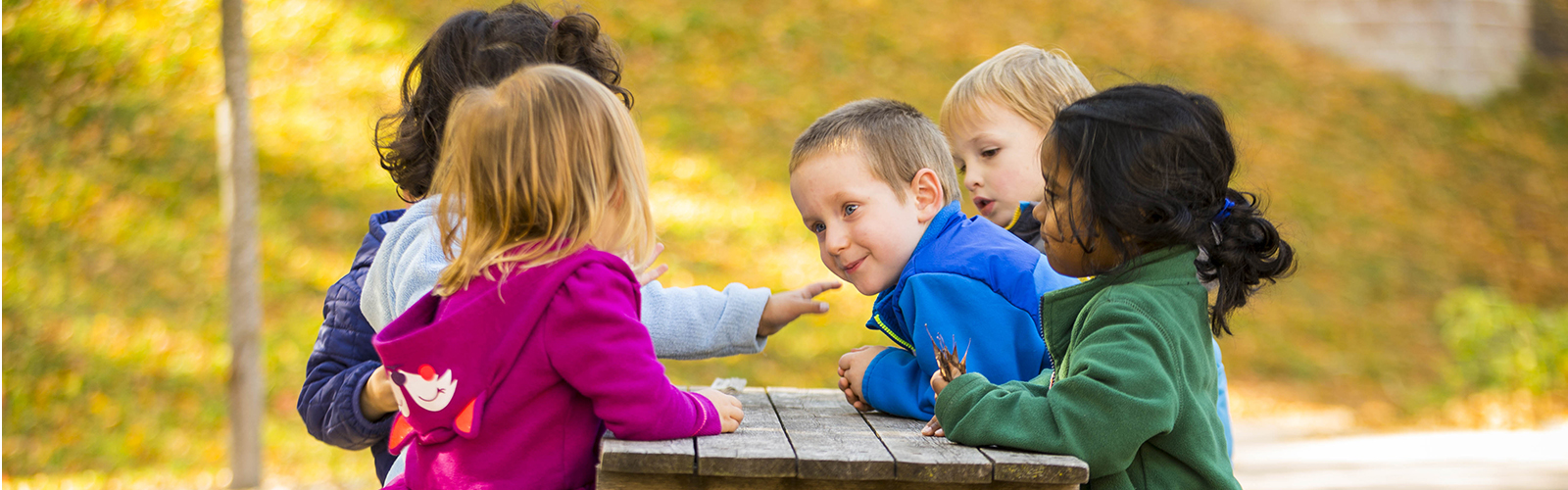 Children at picnic table