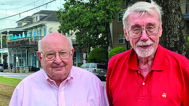 Richard Morse, MD, and Lawrence Connor, MSW near their home in New Orleans
