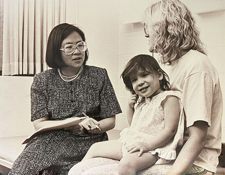 Tina Iyama and patient with mother